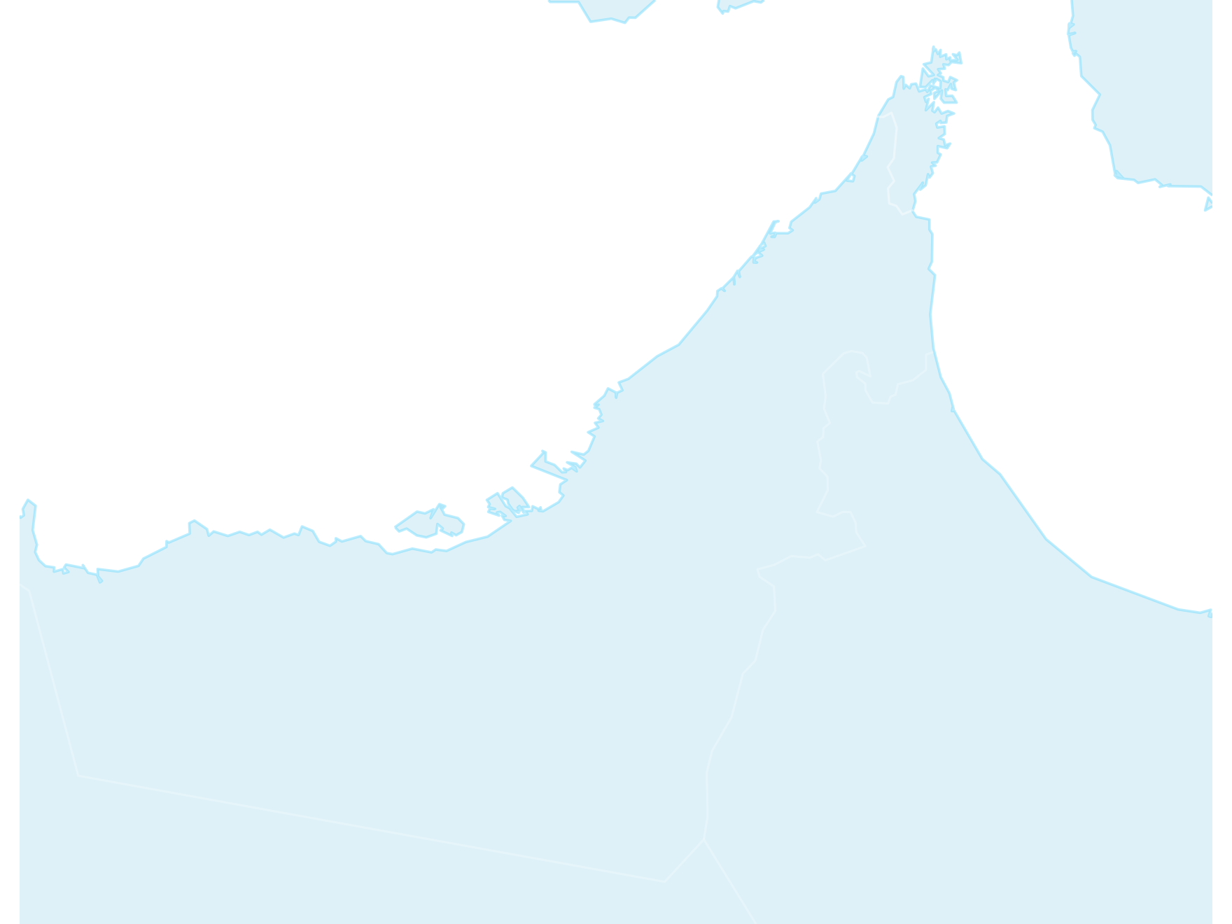 UAE map showing Sky Medical branch locations